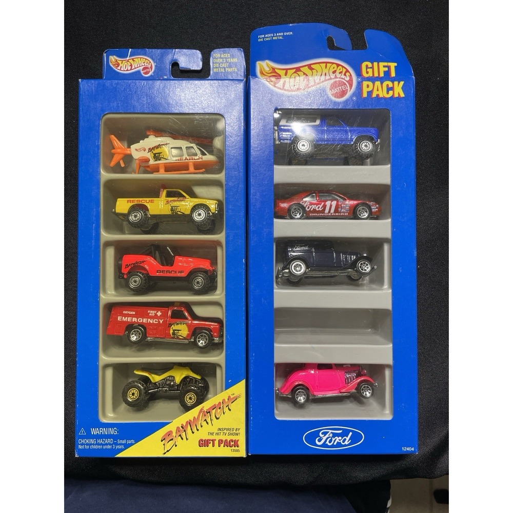 Hot Wheels 5-Pack Lot Baywatch & Ford Gift Packs 1993-1996 Mattel Vintage